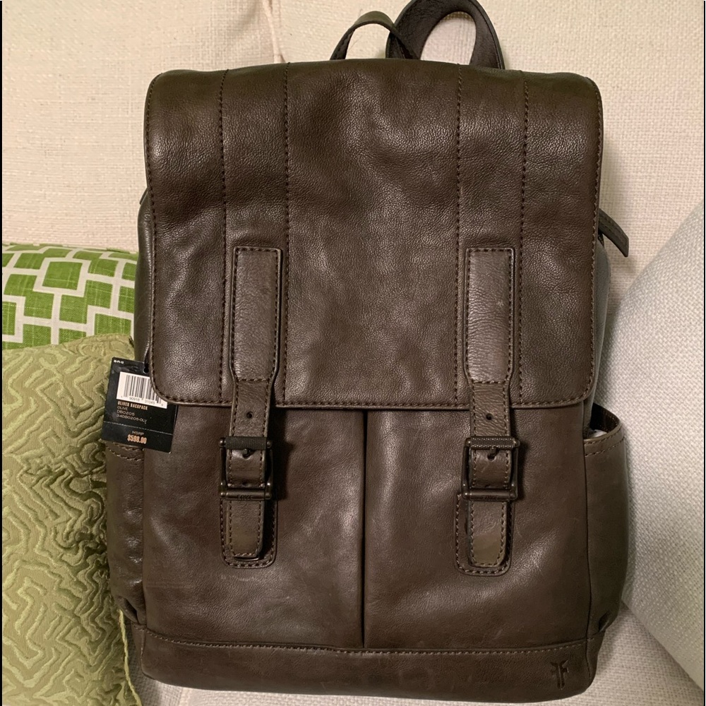 NWT Frye Oliver leather backpack + Bonus Jeans.
